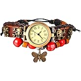 JewelryWe Women Weave Wrap Watch - Fashion Leather Wristwatch Classic Bohemia Quartz Bracelet Watches