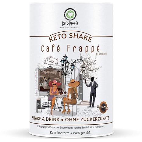 KetoMeals Keto Shake Café Frappé • Eiskaffee • Latte | 25 Portionen, 1er Pack (450g) | Ketogene & Low-Carb Ernährung