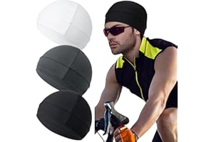 Qearl Men Cooling Skull Caps Helmet Liner Cycling Caps Sweat Wicking Running Beanie Hat for Men Women Multicolor