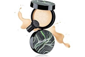 OETUIOW Mushroom Head Air Cushion CC Cream Foundation Full Coverage Moisturizing Oil Control Waterproof Long-Lasting Even Skin Tone Natural Cream Foundation for Mature Skin (Ivory)