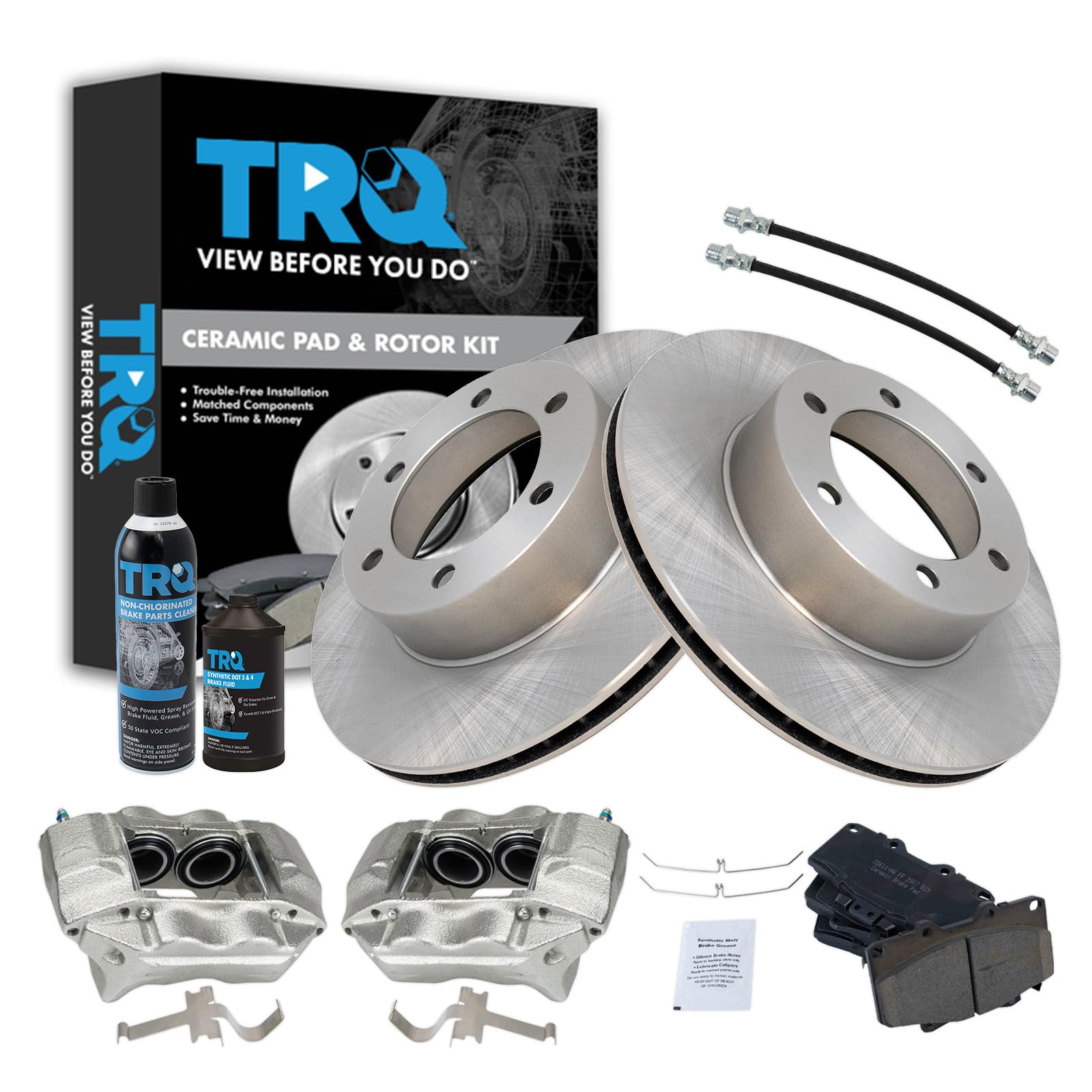 TRQ Brake Pad & Rotor Kit Ceramic Compatible with 1996-2000 Toyota 4Runner