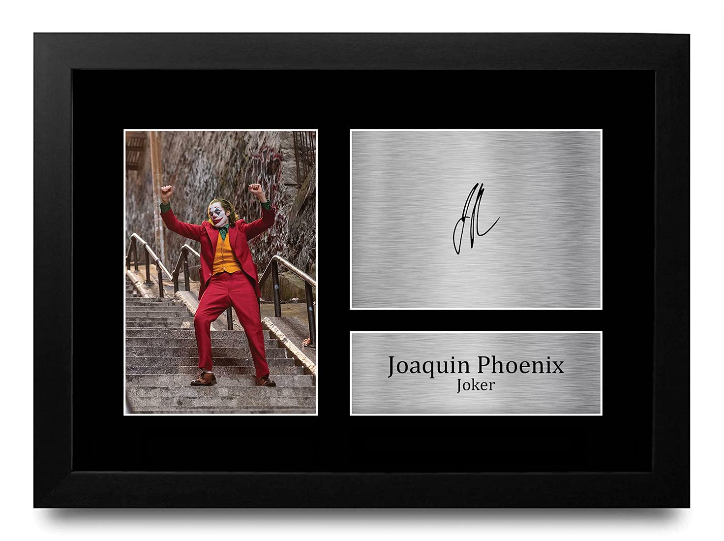 HWC Trading FR Joaquin Pheonix Joker Batman Gifts Printed Signed Autograph Picture for Movie Memorabilia Fans - A4 Framed