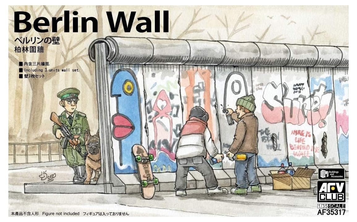 AFV Club AFV35317 Berlin Wall (3 Units Wall Set) 1:35, Multi-Coloured