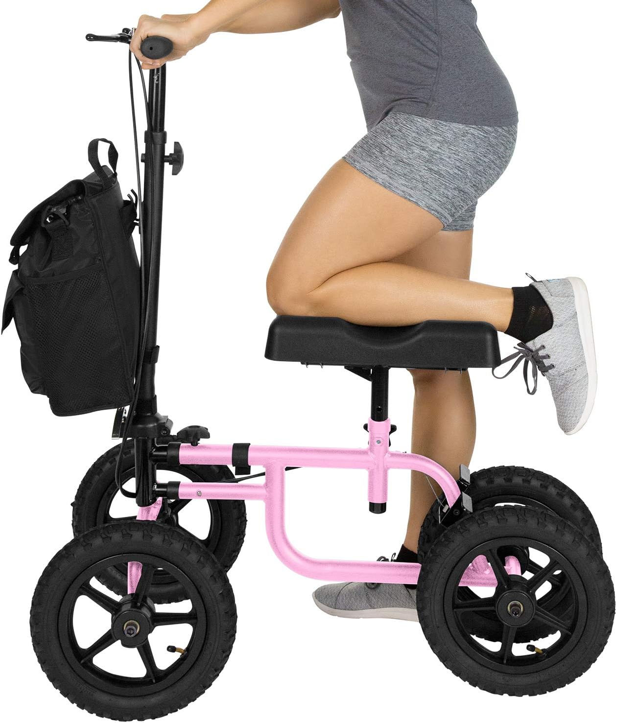 Vive Mobility Knee Walker (All Terrain) 12 Inch Steerable Scooter for