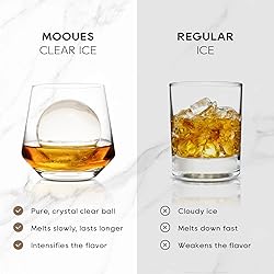Mooues Clear Ice Ball Maker Mold, 8 Large Whiskey