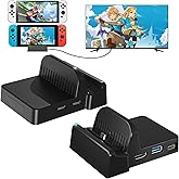 2 Pack TV Docking Station for Nintendo Switch/Switch OLED, Portable Switch Charging Dock for TV with 4K/1080P HDMI/Type C/USB 3.0 Port, Charger Stand to Replace Official Nintendo Switch Dock