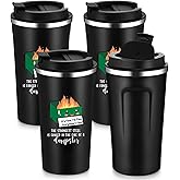 Skylety 4 Pcs Dumpster Fire Funny Tumbler 17oz Employee Appreciation Gift for Adult Coworker Office Desk Accessories, Positive Everything Is Fine Mug Bulk White Elephant Gift (Green)