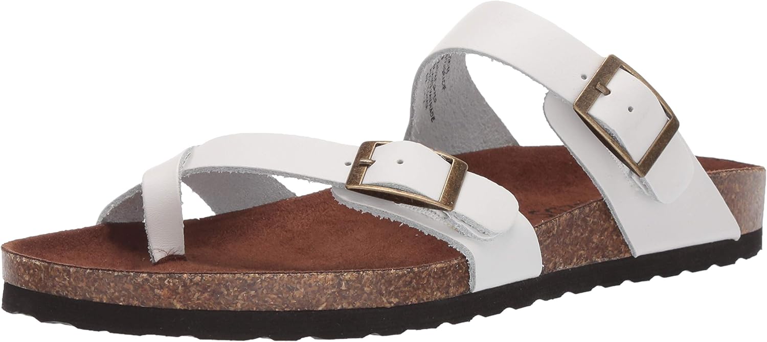 Amazon.com | WHITE MOUNTAIN Shoes Gracie Leather Footbeds Sandal | Flats