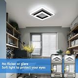 Comely Modern LED Ceiling Light 30W 3300LM Square Black White 6500K view 9