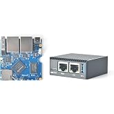 FriendlyElec NanoPi R3S Mini Router OpenWRT, 2GB LPDDR4X RAM None eMMC, Dual-Gbps Ethernet for Smart Home Office Gateway IoT NAS Applications, Support Debian Ubuntu OS (2+0GB with Metal Case)
