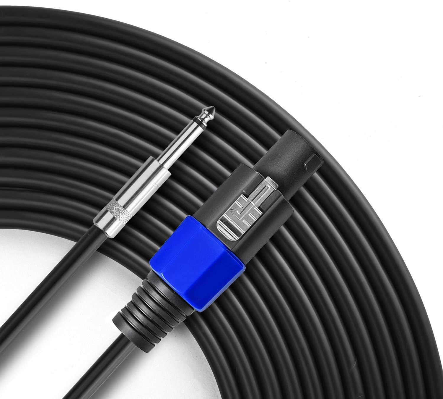 Dekomusic 2Pack 25 ft Speakon to 1/4" Male Speaker Cables, Professional 12 Gauge AWG Wire Audio Amplifier Connection Cord, DJ/PA Speaker Cable Wire with Twist Lock.: Industrial & Scientific