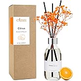 Clesh Reed Diffuser Set, 6.7 oz Citrus Scented Diffuser with Sticks, Home Fragrance Reed Diffuser for Bathroom Shelf Decor