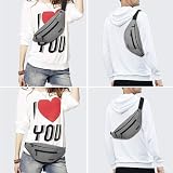 MAXTOP Large Bumbag Waist Fanny Pack with Headphone Jack 4 Pockets Grey view 2