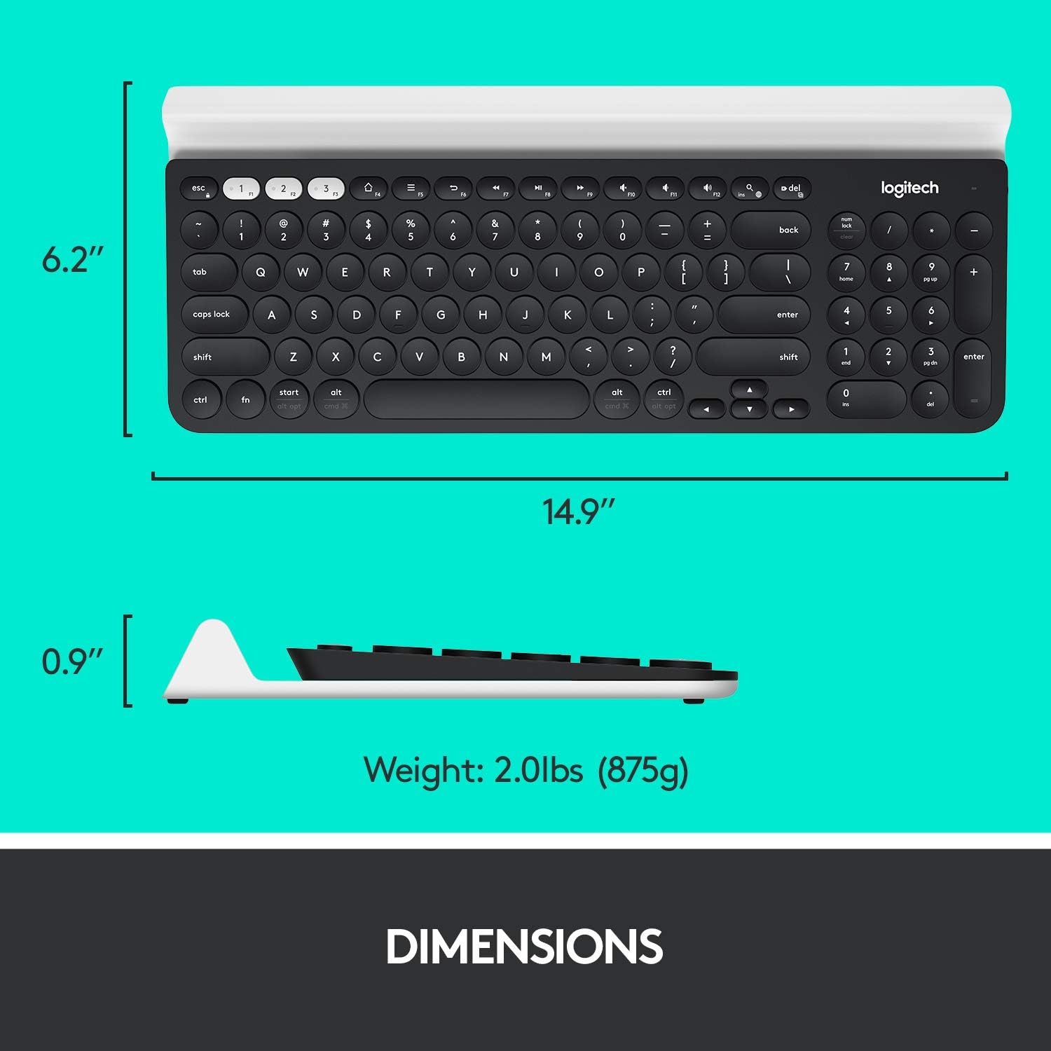 Logitech K780 Multi-Device Wireless Keyboard for Computer, Phone and Tablet – Logitech FLOW Cross-Computer Control Compatible: Computers & Accessories