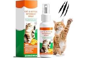 K SMART SIGN Cat Deterrent Spray, Nature Cat Repellent Sprays for Indoor, Non-Toxic, Anti Scratch Spray for Cats and Kittens, 100ML Cat Deterrent Spray for Furniture, Protect Sofa, Rug (Orange)