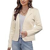 GRACE KARIN Women Sweater Blazer Casual Work Croppped Cardigan Lightweight Button Front Short Knit Blazer Jacket S-XXL