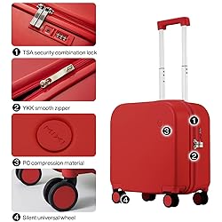 mixi Carry on Luggage, Suitcase with Spinner Wheels