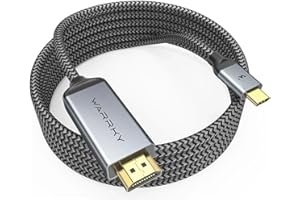 Warrky USB C to HDMI Cable 4K 60Hz, 15ft [Braided, High Speed] Thunderbolt 3 to HDMI Adapter Compatible for iPhone 16 Series,