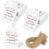 SallyFashion Thank You Gift Tags with String, Paper Gift Tags 80 Pack 2 x 3 Inches Colorful Hanging Label for DIY, Wedding, Birthday, Teacher Appreciation