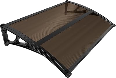 VOUNOT Front Door Canopy Outdoor Awning 120x80 cm Brown