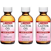 De La Cruz Castor Oil - 100% Pure Castor Oil for Hair, Skin, Eyelashes, and Eyebrows - USP Grade, 2 FL Oz (3 Bottles)