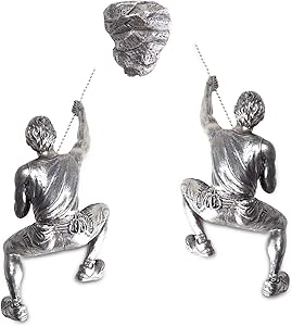 Olpchee Men Climbing Wall Sculpture Resin Art Wall Sculptures Home Decor Vintage Statue Figure Kit for Home Office Shop 3Pcs/Set (Silver Rust)