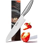 IGNITED CUTLERY 8 Inch Japanese Kitchen Knife – Professional Gyuto Chef Knife Made of 1.4116 German Steel, All-Steel Anti-Slip Handle, Razor Sharp Blade in Gift Box for Home & Restaurant