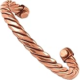 Touchstone Copper magnetic bracelet Tibetan style. Hand forged with solid and high gauge pure copper. Twisted rope look.