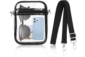 INNOVATIVE HAUS Small Clear Bag for Stadium Events - Front Pocket - Stadium Approved Clear Stadium Bag - Purse for Concerts, Sports Events, Festivals - Crossbody Clear Stadium Bag for Women