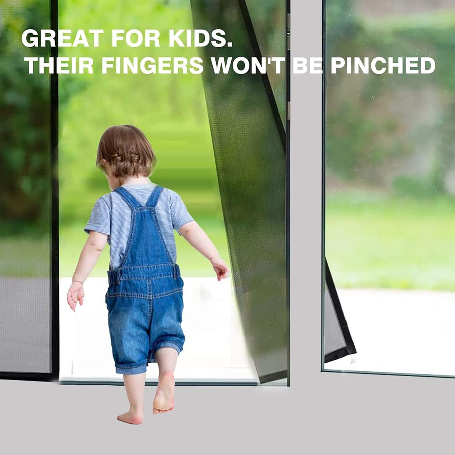 Agnetic Screen Door, AntiTearing Reinforced Top, Full Frae Hook&Loop