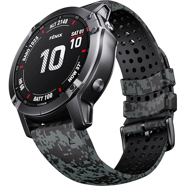 Bandkids Correa De Camuflaje De 22 Mm Para Garmin Fenix 5/6/7, Fenix 6 Pro, Fenix 5 Plus, Quickfit, Ajustable, Impermeable, Bandas De Silicona Deportivas Para Garmin Approach S62/S60, Quatix 6/5