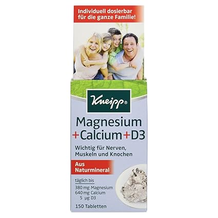 Kneipp Magnesium + Calcium D3 aus Naturmineral, 150 Tabletten, 117 g