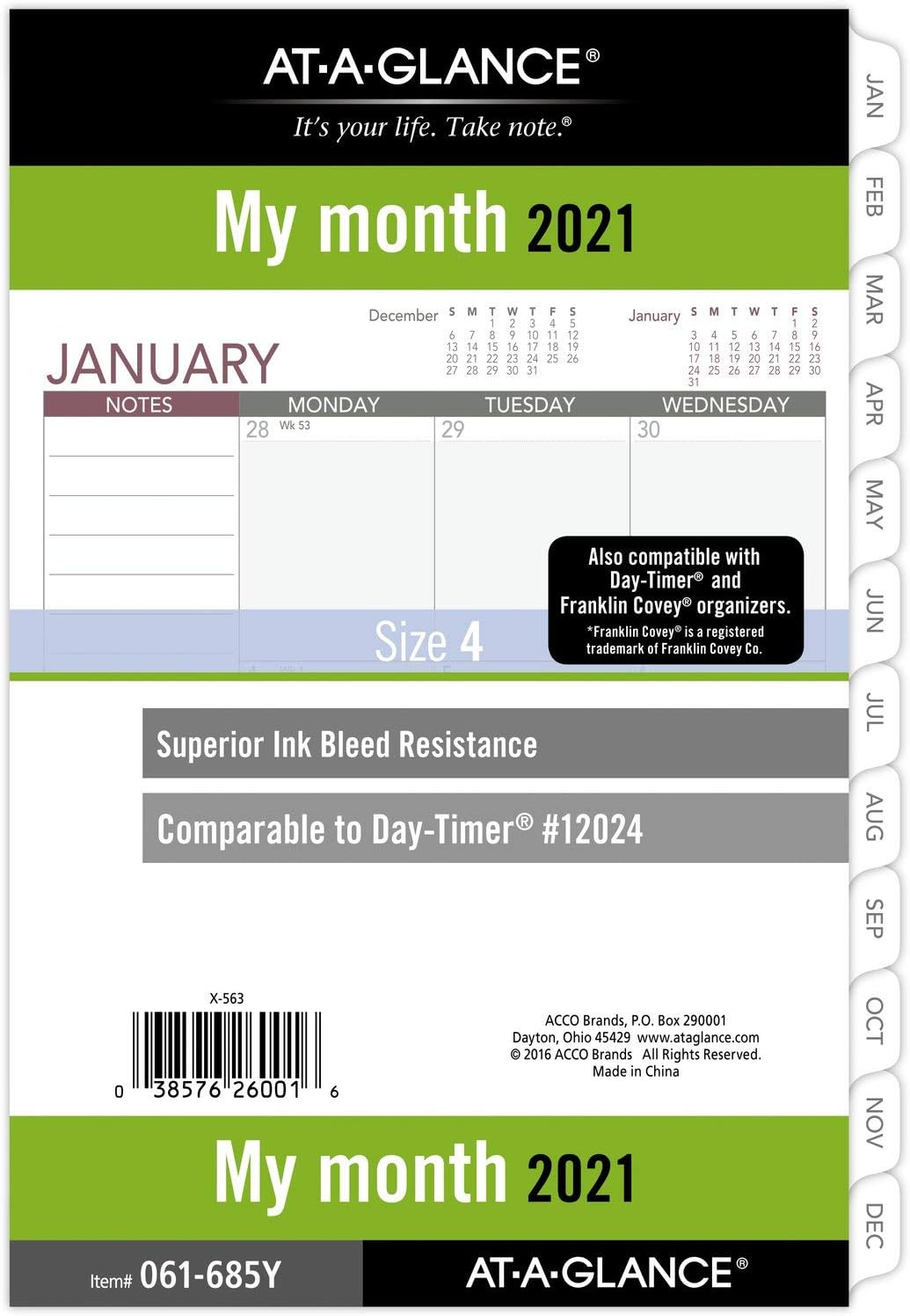 2021 Monthly Planner Refill by AT-A-GLANCE, 12024 Day-Timer, 5-1/2" x 8-1/2", Size 4 (061-685Y-21)