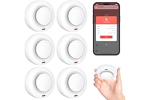 Smart Smoke Detector Fire Alarm, Uingarm, Wi-Fi Smoke Detector with App, Bluetooth Wireless Smoke Alarms with Battery Operated, 6 Pack