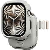 MAGEASY Designed for Apple Watch Series 11 Case 42mm | Shockproof Silicone Bumper with Customizable Buttons, Military Grade Durable Protective iWatch Cover, Skin Series - Concrete Gray