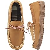 VLLy Mens Moccasin Slippers Breathable Memory Foam House Slippers Indoor/Outdoor House Shoes