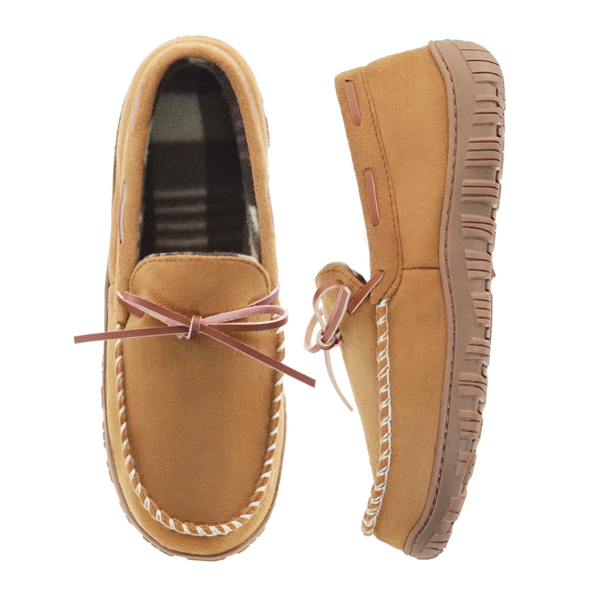Photo 1 of VLLy Mens Moccasion Slippers Breathable Memory Foam House Slippers Indoor/Outdoor House Shoes Beige US 10