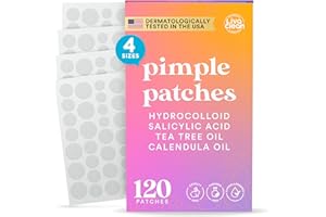 Livaclean 120 CT Pimple Patches for Face w/ Salicylic Acid, Tea Tree & Calendula Oil - Four Sizes Zit Dots Acne Patches for Face - Hydrocolloid Patch Pimple Patch Invisible - Acne Dots Zit Stickers