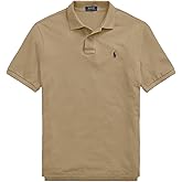 POLO RALPH LAUREN Men Custom Fit Mesh Pony Logo Shirt (L, CafeTan)