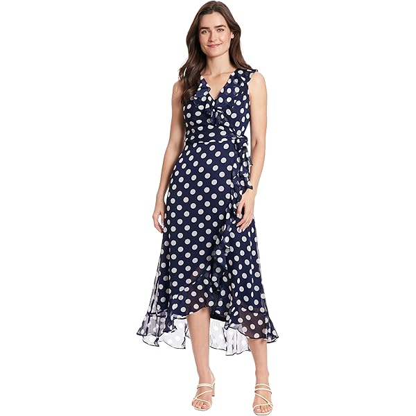 London Times Women's Dresses Faux Wrap Ruffle Maxi Dress Blush/Pink at  Amazon Women's Clothing store