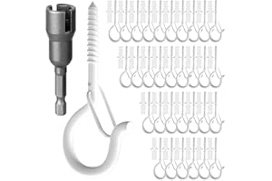 GIPTIME Screw Hooks for Outdoor String Lights, 32 Pack Q-Hanger Ceiling Hooks for Hanging Plants Christmas Light Wind Chimes,