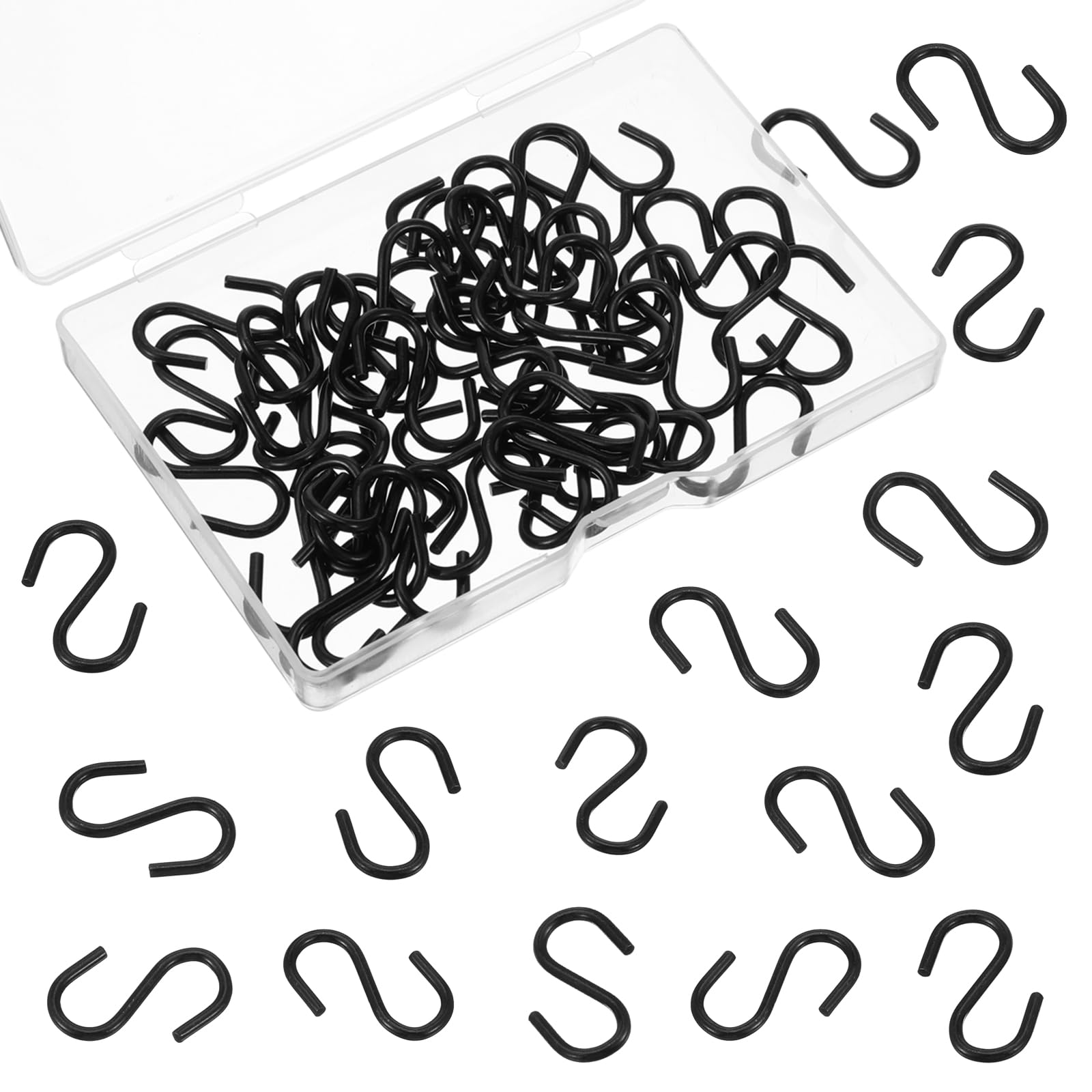 Photo 1 of 50Pcs 1 Inch Mini S Hook Stainless Steel Curtain Hanging Connectors Small S Shaped Hangers Ornament for DIY Jewelry Chain Hardware Name Tag Lure and Assembly Crafts Doll House Towel Hook Key Ring