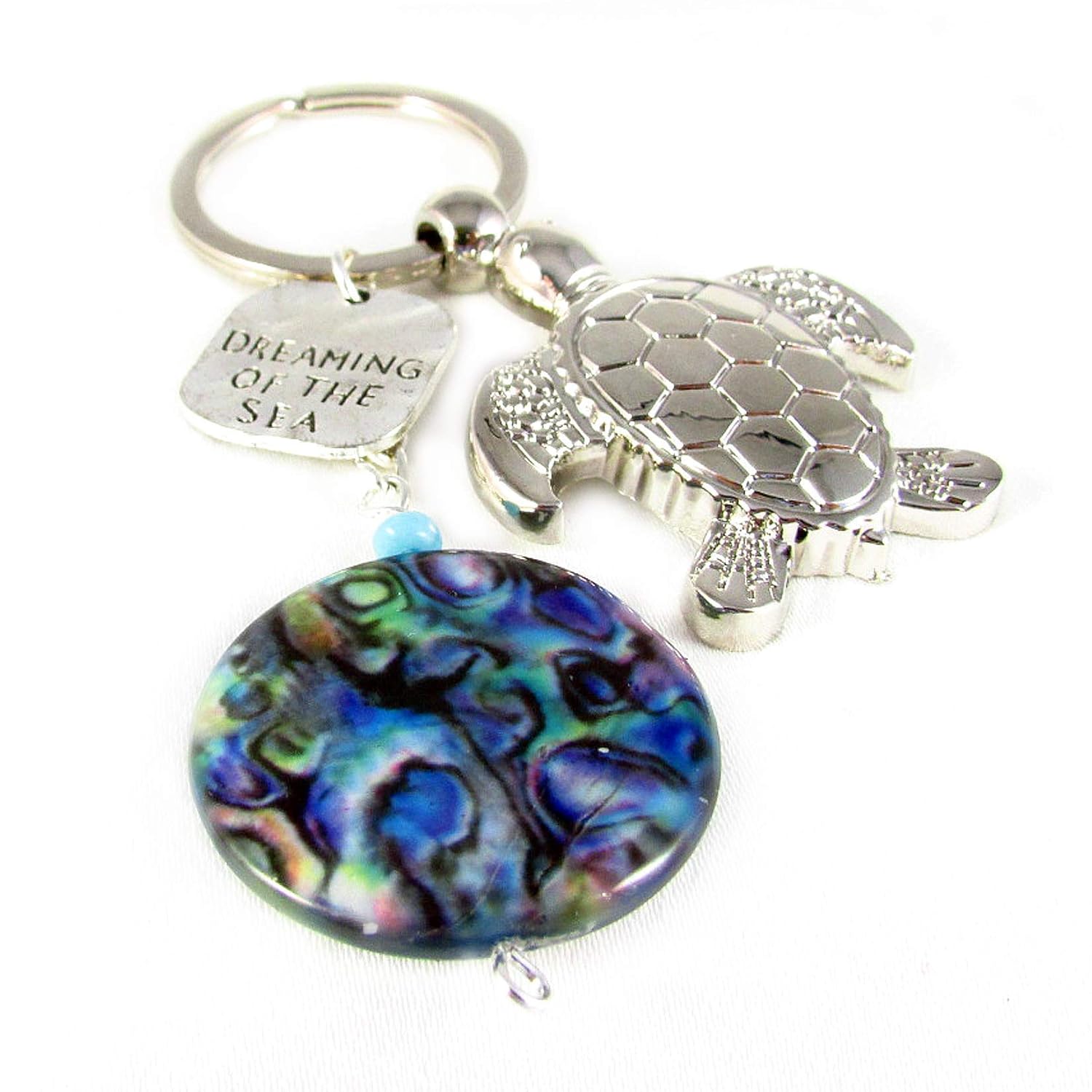 Amazon Com Sea Turtle And Shell Keychain Beach Gifts For Her Handmade