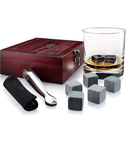 Onebttl Whiskey Stones With Initial - 4 Stainless Steel Ice Rocks, Golden Finish, Gift For Whisky Lovers