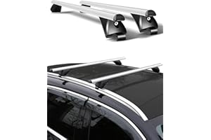 Komsepor Car Roof Rack Cross Bars 49” Thick Aluminum Crossbars Universal Roof Rack Adjustable Roof Cross Bars with 200 lbs Load Capacity Fits Most Vehicles with Flush Side Rails