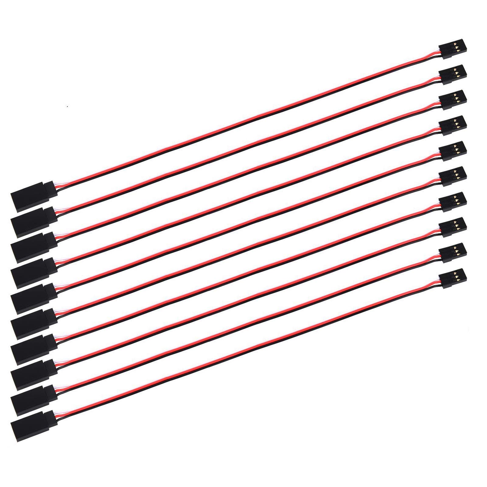 MakerHawk 10 x servo extension leads 320mm 12.59 inch 3 pin cable male to female jumper wires JR connector for RC servo