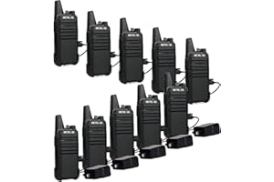 Retevis RT22 Walkie Talkies Rechargeable,Long Range Two Way Radio,2 Way Radio for Adults, Handsfree VOX Mini, for Business Office School Church Restaurant Retail(Black,10 Pcs, 5 Box)