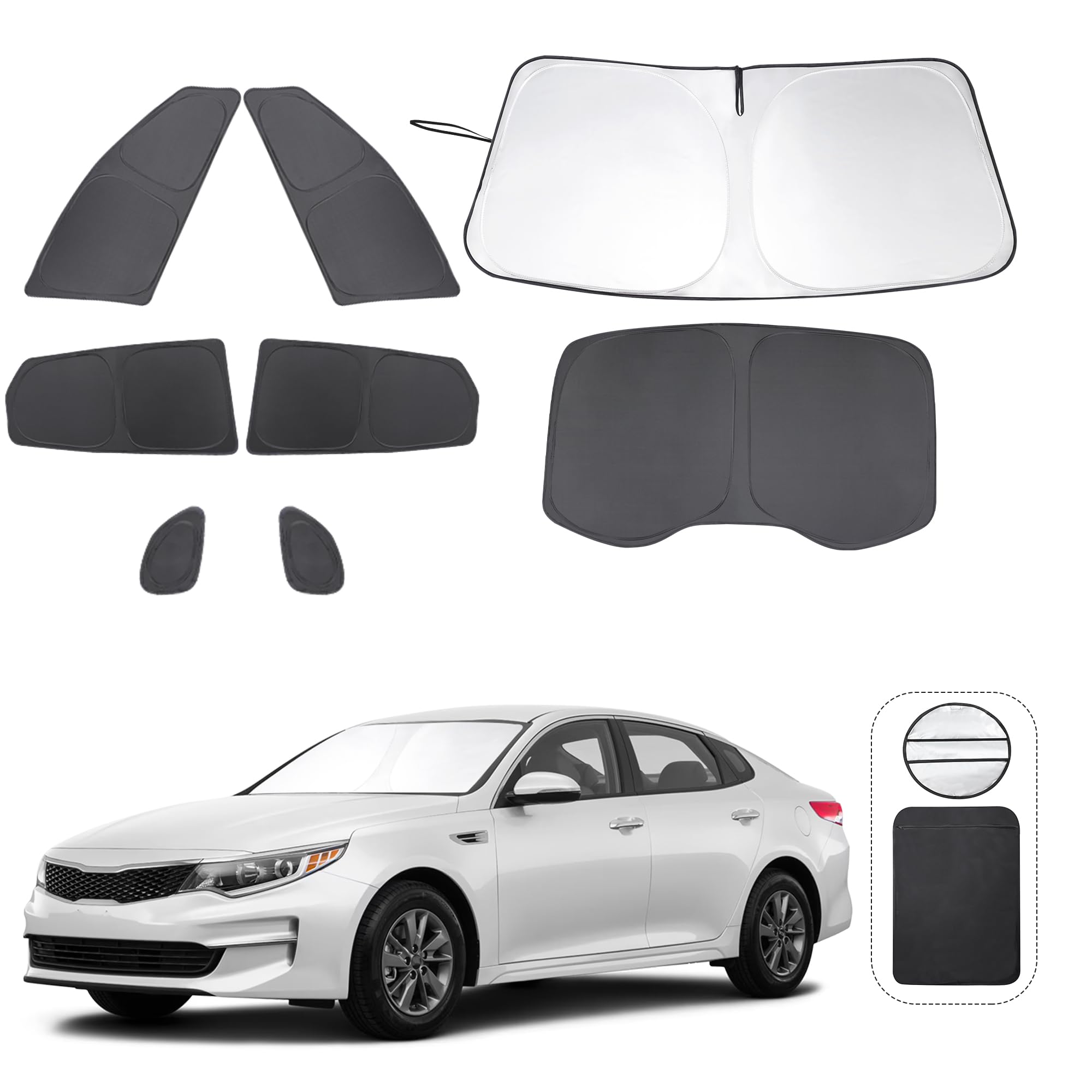 Photo 1 of TINGLU Window Shades for Kia Optima 2016 2017 2018 2019 2020 (Not for 2021 KIA K5) Accessories Car Side Full Windows Windshield Sun Shade Sun UV Rays Privacy Protection for Camping 8PCS