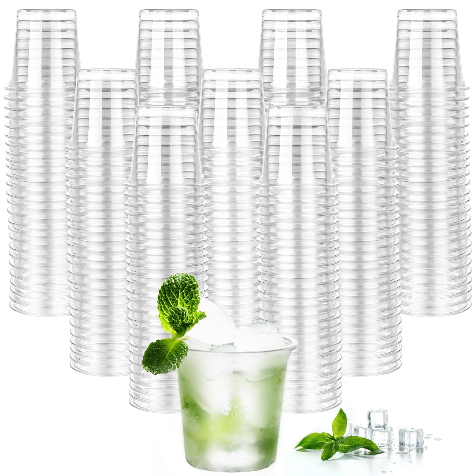 Photo 1 of 1000 Pack Plastic Shot Glasses Bulk 1 oz Mini Shot Cups Disposable Clear Small Sample Cups for Tasting, Whiskey, Jelly Shot, Pudding, Party, Wedding, Halloween, Christmas