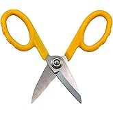 Miller KS-1 Yellow Fiber Optic Kevlar Scissors, Easily Portable Utility Scissors for Working Technicians, Electricians, and Installers, Heavy-Duty Cable Cutters, 5.5 Inches
